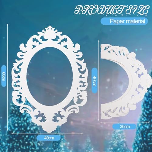 Aurelema Snowflake Princess Mirror Photo Booth Props 15 x 23 Inches - Image 2