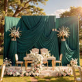 20ftx10ft Wrinkle Free Hunter Green Backdrop Curtains for Party Background, 4 Panels Silky Fabric Green Photo Backdrop Drapes Back Drop Cloth for Wedding Birthday Photography Baby Shower Decor by CO-AVE
