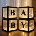 Ledido Baby Boxes with Letters & Fairy Lights for Baby Shower Decorations by Ledido