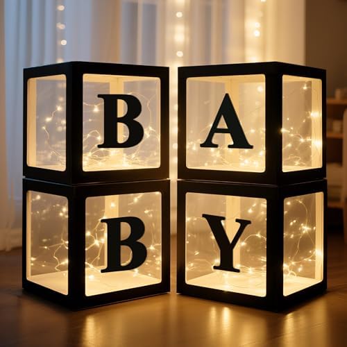 Ledido Baby Boxes with Letters & Fairy Lights for Baby Shower Decorations by Ledido