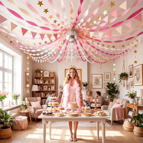 Frienda 14 Pcs Pink Party Decorations Set for Fancy Birthday Party - Image 5