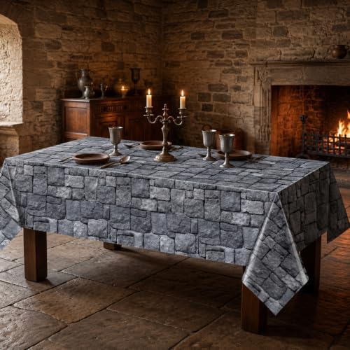 200 FT x 54 Inch Stone Wall Plastic Tablecloth Roll, Stone Wall Backdrop - Image 7