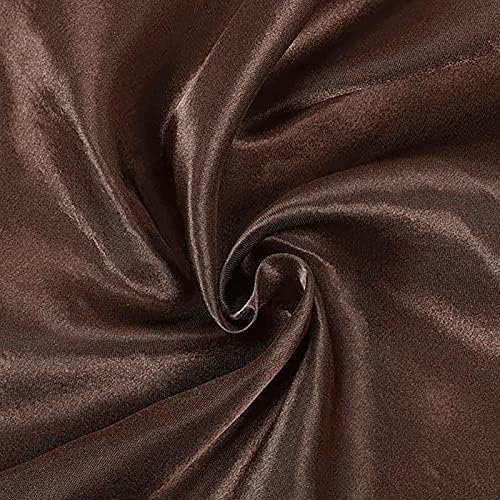 10 pcs 72x72 inch Chocolate Brown Square Tablecloth Satin Fabric Overlays Linens | Table Cloths Cover for Wedding Party Banquet Reception Events Decoration Kitchen Dining Events Kitchen Dining - Image 7