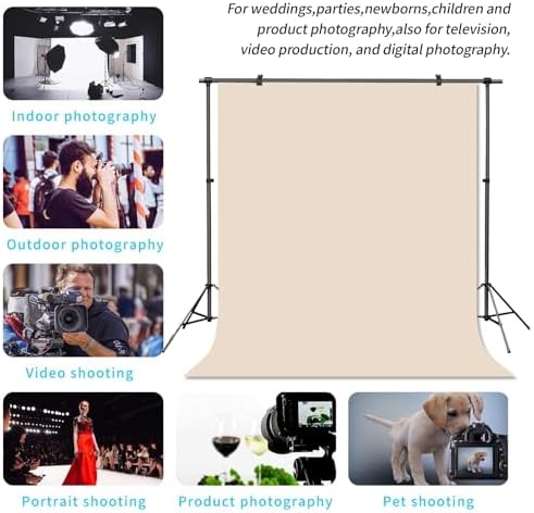 Beige Photo Backdrop for Photoshoot Solid Color Background 6x9 ft - Image 5