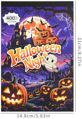 Halloween Sticker Book, 400+ Waterproof Vinyl Halloween Stickers, Funny Stickers for Adults & Kids, Cute Spooky Pumpkin Witch Stickers for Journaling, Scrapbooking, Crafts, Laptops and Water Bottles - Image 3