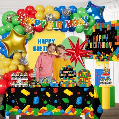 310PCS Building Block Birthday Decorations Serves 25 - Image 6