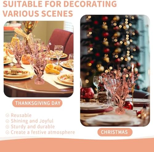 6 Pack Metallic Foil Spary Centerpieces for Tables, Rose Gold Centerpieces for Tables Decorations, Star Brust Table Centerpieces for Birthday Graduation Wedding Baby Shower Party - Image 6