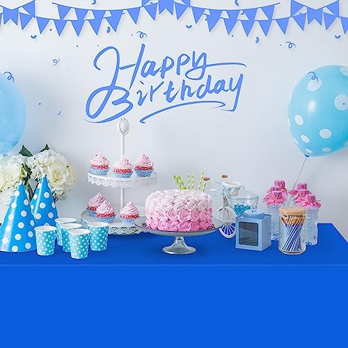 16 Pack Blue Plastic Tablecloth for Rectangle Tables, Premium Decorative Royal Blue Disposable Table Cloths for Parties, Rectangle Party Table Cover for Birthday, Wedding, Anniversary, 54 x 108 Inch - Image 5