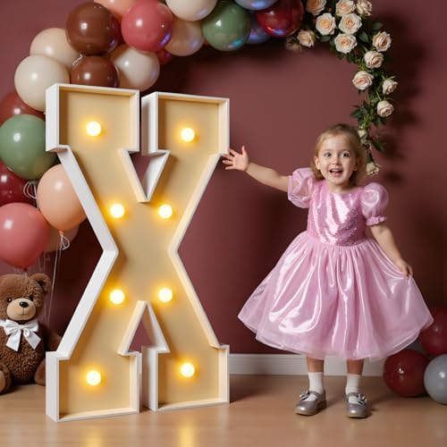 imprsv 3FT Marquee Letters, Large Light Up Letters X Sign for Party Decor by Letsmakeitimpressive