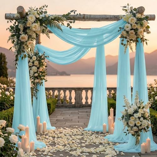 Pack of 1 Wedding Arch Drape Panel Fabric 30" x 100ft - Teal - Image 4