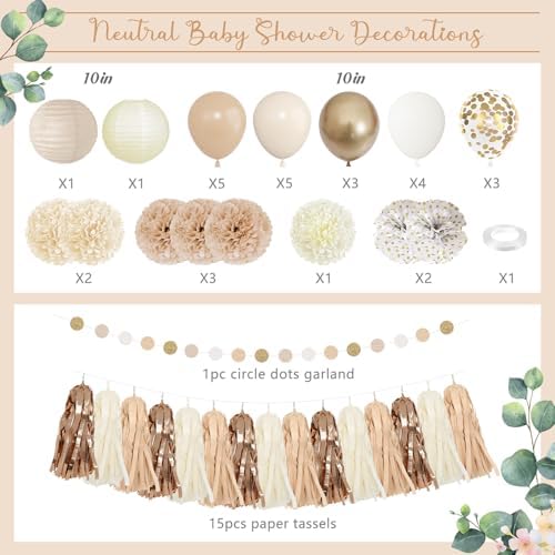 Amandir Neutral Baby Shower Decorations Welcome Baby Banner - Image 2
