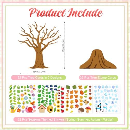 32 Set Seasonal Trees Craft Kits Make Your Own Four Seasons Tree Decoration - Image 2
