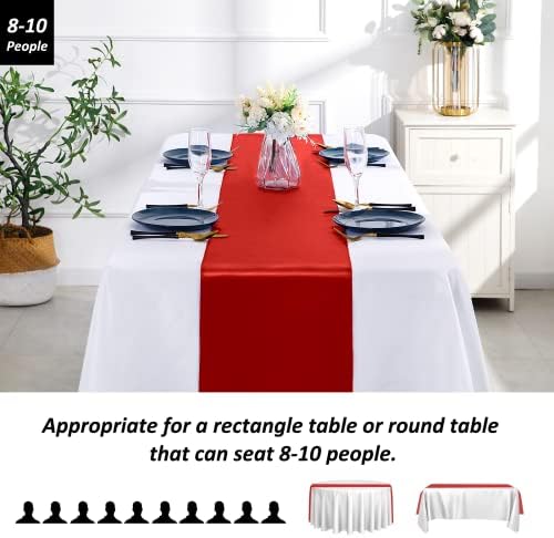 SiinvdaBZX 12 Pcs Red Satin Table Runner 12 x 108 inches Long - Image 3