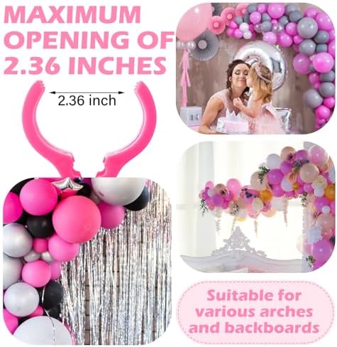LemonRoad 10 Pack Large Balloon Arch Clips Spring Clamp for Backdrop, Pink - Image 3