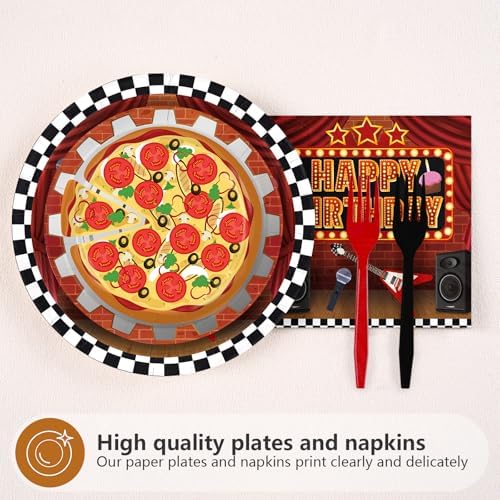 96Pcs Pizza Birthday Party Decorations, Serves 24 - Image 2