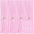 8 Panels Pink Backdrop Curtain for Parties Baby Shower Wrinkle Free Pink Photo Curtains Backdrop Drapes Fabric Decoration for Wedding Birthday Party 40ft(W) x 10ft(H) by Tao-GePartyDecorations