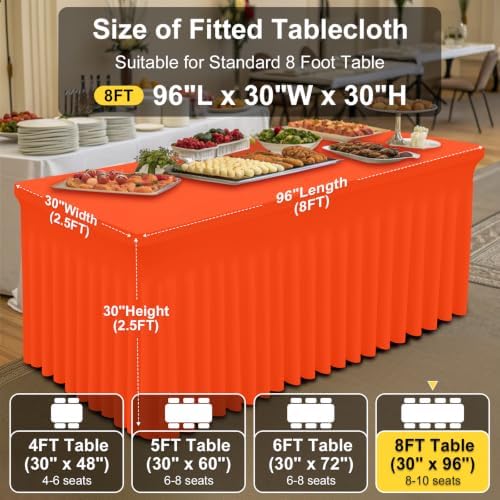 Smiry 2 Pack Spandex Elastic Fitted Table Cloth Skirt for 8FT Table - Image 5