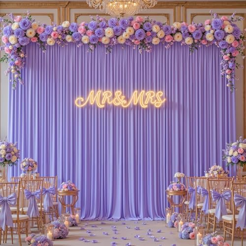 40x10ft Lavender Backdrop Curtain Panels for Parties - Wrinkle Free Polyester Photo Curtain Backdrop Wedding Back Drop Fabric Drapes for Party Decorations Background for Photography - Image 3