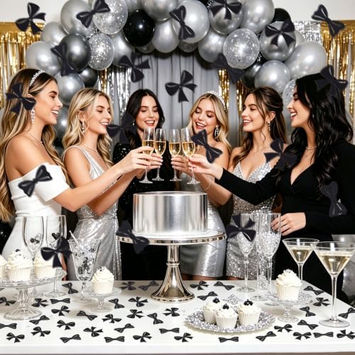 200Pcs Double-sided Black Bows Confetti Bow Bowknot Table Decorations - Image 6