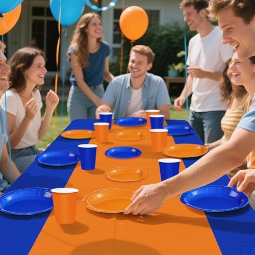 170 Pcs Orange and Blue Birthday Party Decorations, Serves 24 - Image 6
