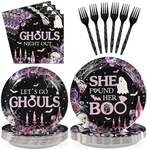 Grencian 96Pcs Halloween Ghouls Bachelorette Party Decorations, Serve 24 by Grencian