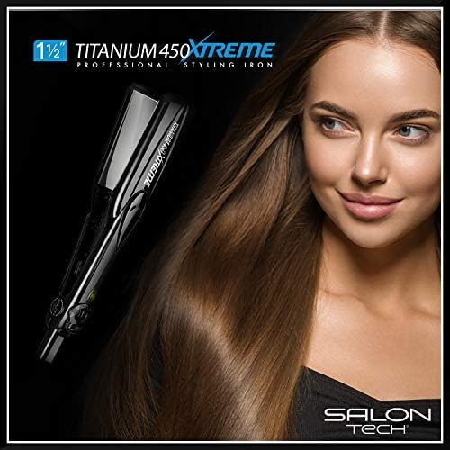 SALON TECH Titanium Xtreme Flat Iron 1.5 Inch - Titanium 450 Styling Iron Perfect For Heat Activated Treatments & Professional Straightening Results - Image 6