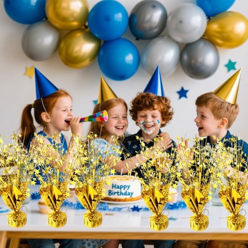 12 Pcs Metallic Foil Spray Centerpiece Party Star Table Decoration Brust Glitter Table Topper Decor for Birthday Graduation Holiday Christmas Dining Celebration New Year Party Supplies, Gold - Image 2