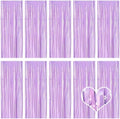 10 Pack Purple Foil Curtain Backdrop 3.2ft x 8.2ft Macaron Tinsel Foil Fringe Curtains Streamer Photo Booth Backdrop for Birthday Party Baby Shower Engagement Wedding Holiday Decor (Macaron Purple) by Ohiyoo