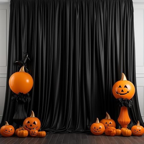 Wokceer Black Backdrop Curtain for Wedding Parties Backdrop Drapes 10x8FT - Image 5
