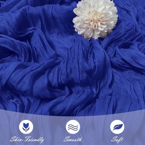15 Pack Royal Blue Cheesecloth Table Runner 17 x 108 inch Cheese Cloth Table Runners 9ft Blue Table Runner Rustic Romantic Sheer Gauze Runner for Wedding Party Baby Shower Table Decoration - Image 5