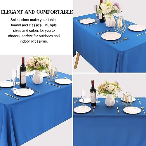4 Pack Rectangle Tablecloth 90x132Inch Blue Rectangle Tables Washable Polyester Table Cover for Wedding Dining Table Buffet Parties Banquet Decoration（Blue） - Image 3
