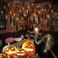 Floating Candles with Magic Wand Remote, 36 PCS Black LED Taper Candles with 2 Wands, Flickering Warm Light Flameless Hanging Candles for Halloween Christmas Party Decor Indoor Outdoor by Wfmolcand