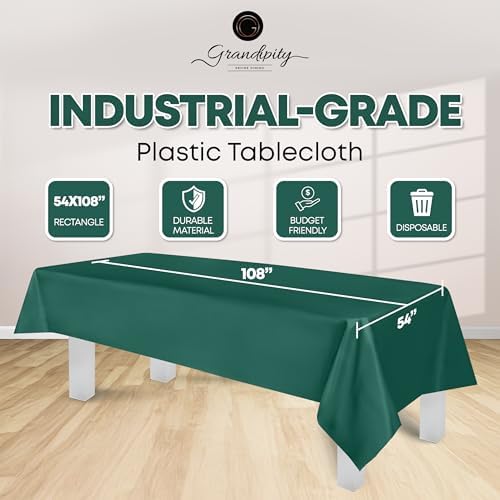 Grandipity Plastic Table Cloth Disposable 12 Pack 54” x 108” Rectangle - Image 2