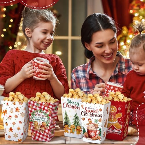 Gueevin 60 Pcs Christmas Popcorn Boxes Treat Candy Holder Party - Image 5