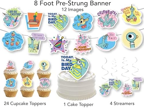 Pigeon Party Decorations Willems Birthday Supplies Cake Topper (Party Kit) - Image 3