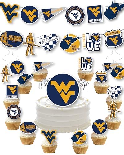 WVU Party Supplies West Virginia Decorations Mountaineers Party Decor 42 Pc by PartyKandyDecorGifts
