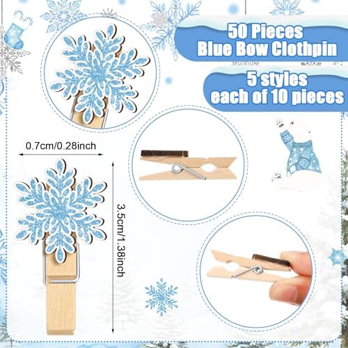 Patelai 321 Pcs Baby Shower Games Supplies, Blue Snowflake - Image 5