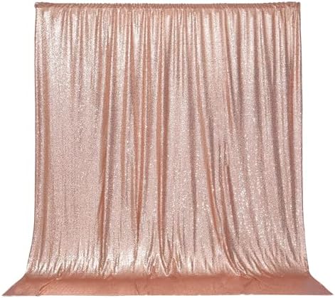 PartyDelight Rose Gold Sequin Backdrop Curtains 6x8ft by PartyDelight