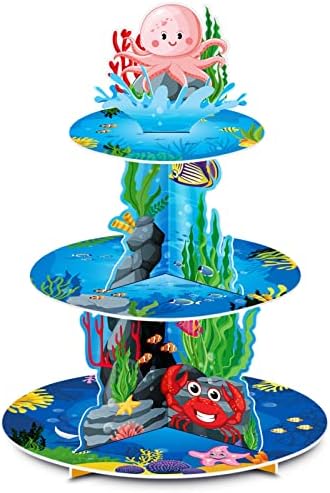 BenLouis 3Tier Under the Sea Cupcake Stand Birthday Party Decorations by BenLouis