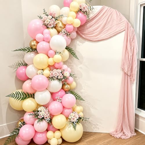 Pink and Yellow Balloon Arch Kit 129 PCS - Image 5