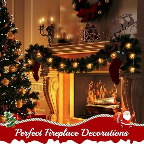 Coquimbo Christmas Decorations Indoor Lights, 10FT 30 LED Christmas Santa Claus Fairy String Lights Battery Operated for Xmas Tree Party Festive Holiday Cute Room Decor - Image 5