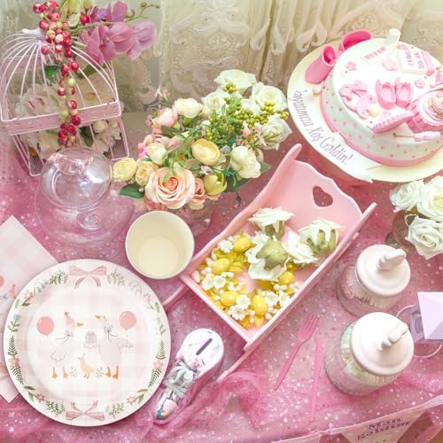Havawish 175 Pcs One Silly Goose Birthday Decoration Party Tableware, Pink - Image 5