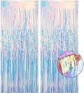2 Pack Fringe Curtains Party Decorations,Tinsel Backdrop Curtains for Parties,Photo Booth Wedding Graduations Birthday Mermaid Frozen Sea Party Supplies (Iridescent) by BEAYFILY