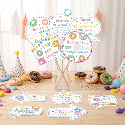 24pcs Customer Service Week Appreciation Decor Photo Prop, Donut - Image 4