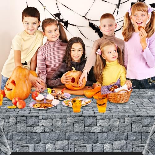 3 Pcs Stone Wall Plastic Tablecloths, Medieval Castle Party Decorations - Image 6