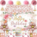 Holkcog Flower Birthday Party Decorations for Girl, Pink Flower Party by Holkcog