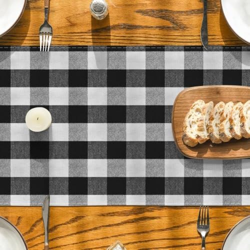 Artoid Mode Black and White Buffalo Check Summer Table Runner 13x60 Inch - Image 7