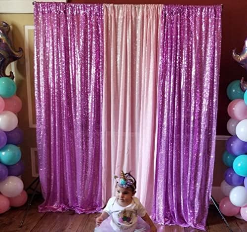 Poise3EHome 2Pcs 2Ft x 8Ft Sequin Backdrop Curtains, Glitter Photography Background, Sequence Xmas Thanksgiving Backdrop (Lavender, 2 pcs-2ftx8ft) - Image 6