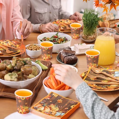 Pickmesh 400 Pcs Fall Pumpkin Plates Napkins Set, Serve 50 Guest - Image 6