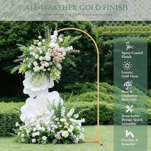 WellSign 6.6FT Metal Wedding Arch Backdrop Stand for Parties - Image 3